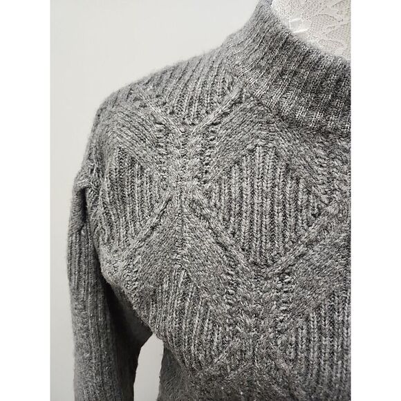 Anthropologie ASTR the Label Puff-Sleeve Turtleneck Knit‎ Sweater Gray Medium - Picture 2 of 10